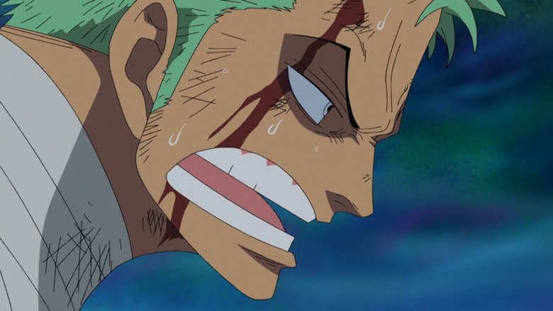 Encontro! O Grande Espadachim Mihawk! O Esforço Mortal e Determinado de Zoro!